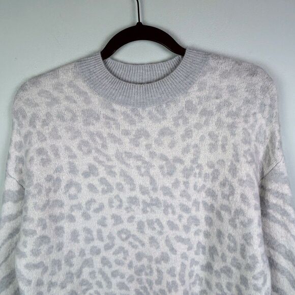 Rails Lana Leopard & Zebra Wool & Cashmere Blend Sweater Grey Pullover Luxury XS - Picture 5 of 16